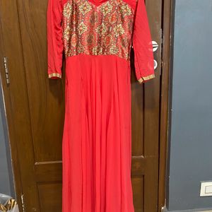 Long Georgette Gown With Duppata