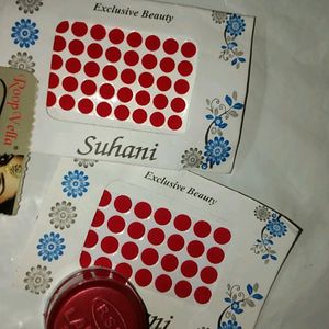 Different Sizes Stickers Sindoor And Kajal Set