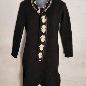 Dark Black Wool Tie Pattern New Kurti With Tag