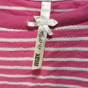 Pink Striped Short Sleeve T-Shirt