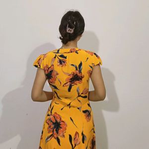 Honey Yellow Printed Dress