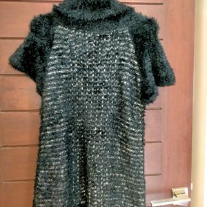 Black Woolen Long Top Cum Dress