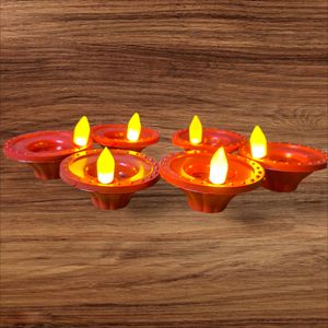 LED Brown Water Sensor Diya For Festivals