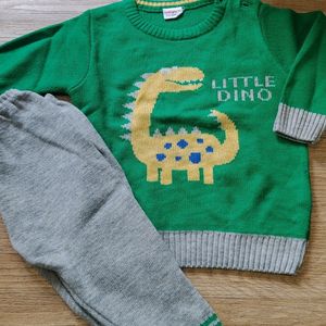 Dino Print Woolen Set For 9-12 Month