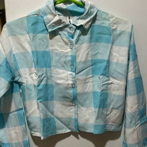 Cropped Light Blue Shirt