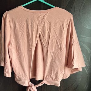 Pink Back Knot Top