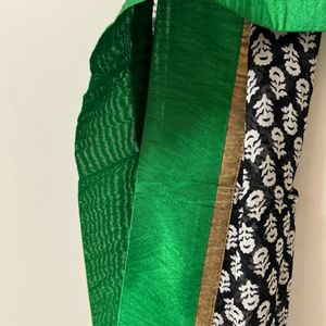 Printed Dupatta With Raw Silk Border