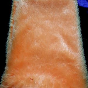 Soft Faux Fur Orange Stole For Women Standard Size