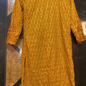 Mustard Color Party Wear Kurta With Pocket Pant