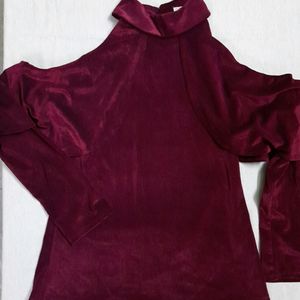 Cold Shoulder Designer Velvet Top