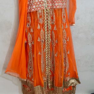 Heavy Embroidery Orange Deewani Mastani Suit