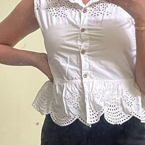 Cute White Crop Shirt