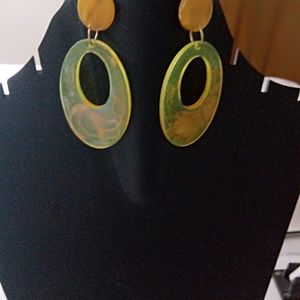 Resin Earring In Yellow Color