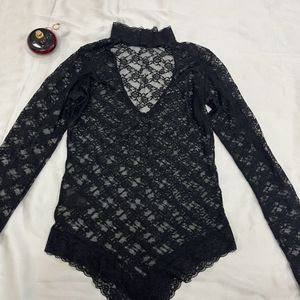 Designer Net black bodysuit