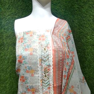 Beautiful Linen Handwork Dress material