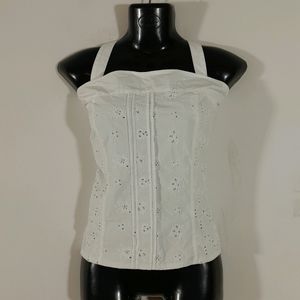 White Embroidered Tank Top (Women's)