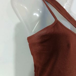 Brown Plain Casual Body Suit (Women)