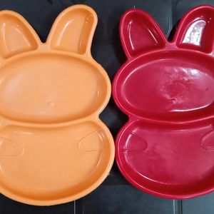 Combo Bunny Shaped Plastic Plates