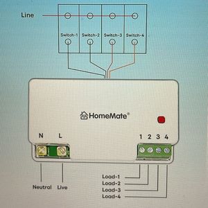 Homemate WiFi 4 Node Smart Switch