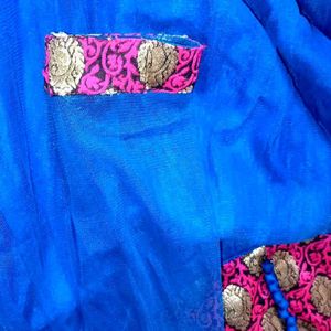 BLUE ANARKALI SET FOR WOMEN