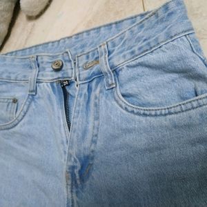 Wide-legged Ice Blue Denim Jeans