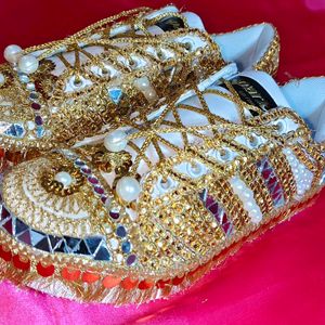 Beautiful Lace Work Sneaker For Bridemade Or Bride