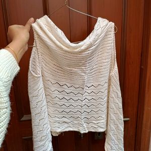 Crocheted White Shrug