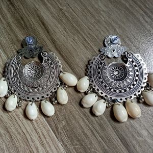 Oxidized Silver Jhumka.