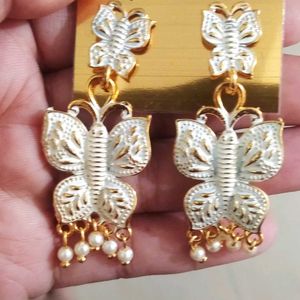 White Butterfly Earrings For Girls And Women