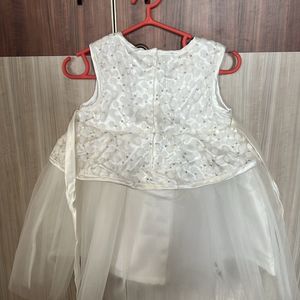 Frill Party Wear White Baby Girl Frock