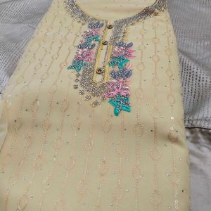 Georgette Dress Material With Sequence Work