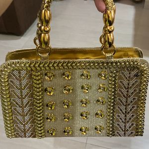 Double Use Shining Golden  Wedding Purse/clutch