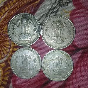 Old Big Size 1rs 4 Piece, 10 Paise 30 Piece