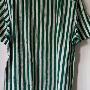 H&M Green Striped Shirt L Size