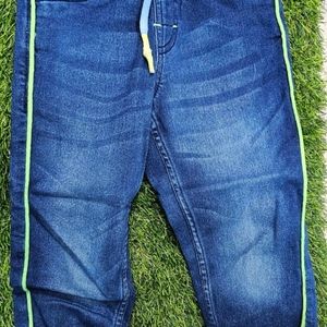 Dark Blue Jeans - Neon Side Stripes