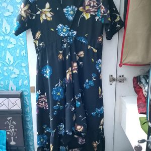 Flared Flower Midi Dress