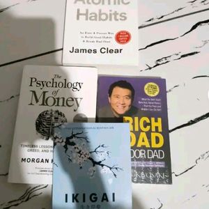 Ikigai+ Atomic Habits+ Money + Rich Dad Book