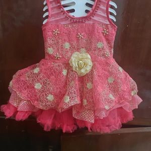 Peach Embellished Frock