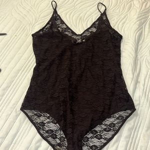 Black Transparent Backless Net Top H&m