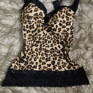 Y2k Bustier Cheetah Print Top