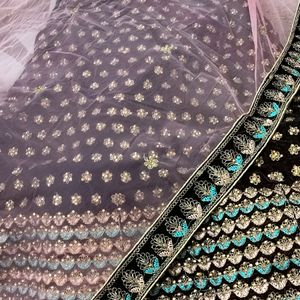 Brown Lehenga Unstitched Blouse