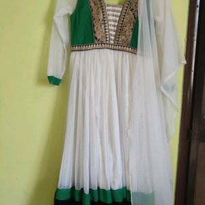 White Anarkali