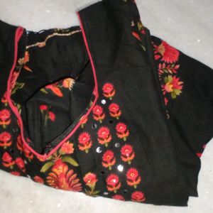 Beautiful Embroidery Black Kurta