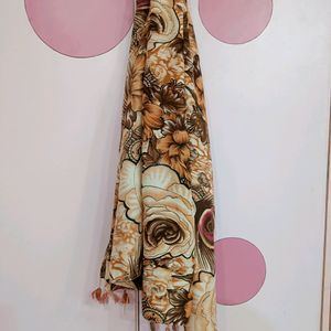 Brown Flower Scarf