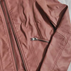 Vero Moda Women Pink Faux Leather Jacket