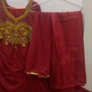 Maroon Gown Set