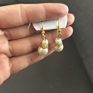 Combo Of 2- Hanging Pearl New Earring+ Necklace