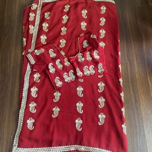 Saree Rust Colour