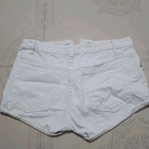 White Denim Short