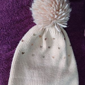 Woollen Cap For 1-3 Year Girl's